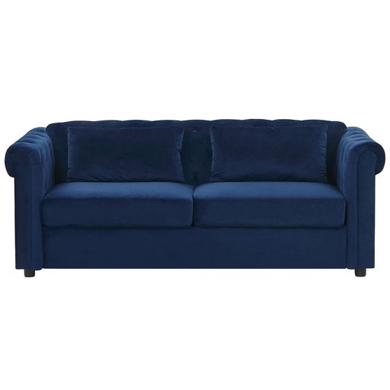 Vuodesohva CHESTERFIELD sametti Sininen 3-istuttava