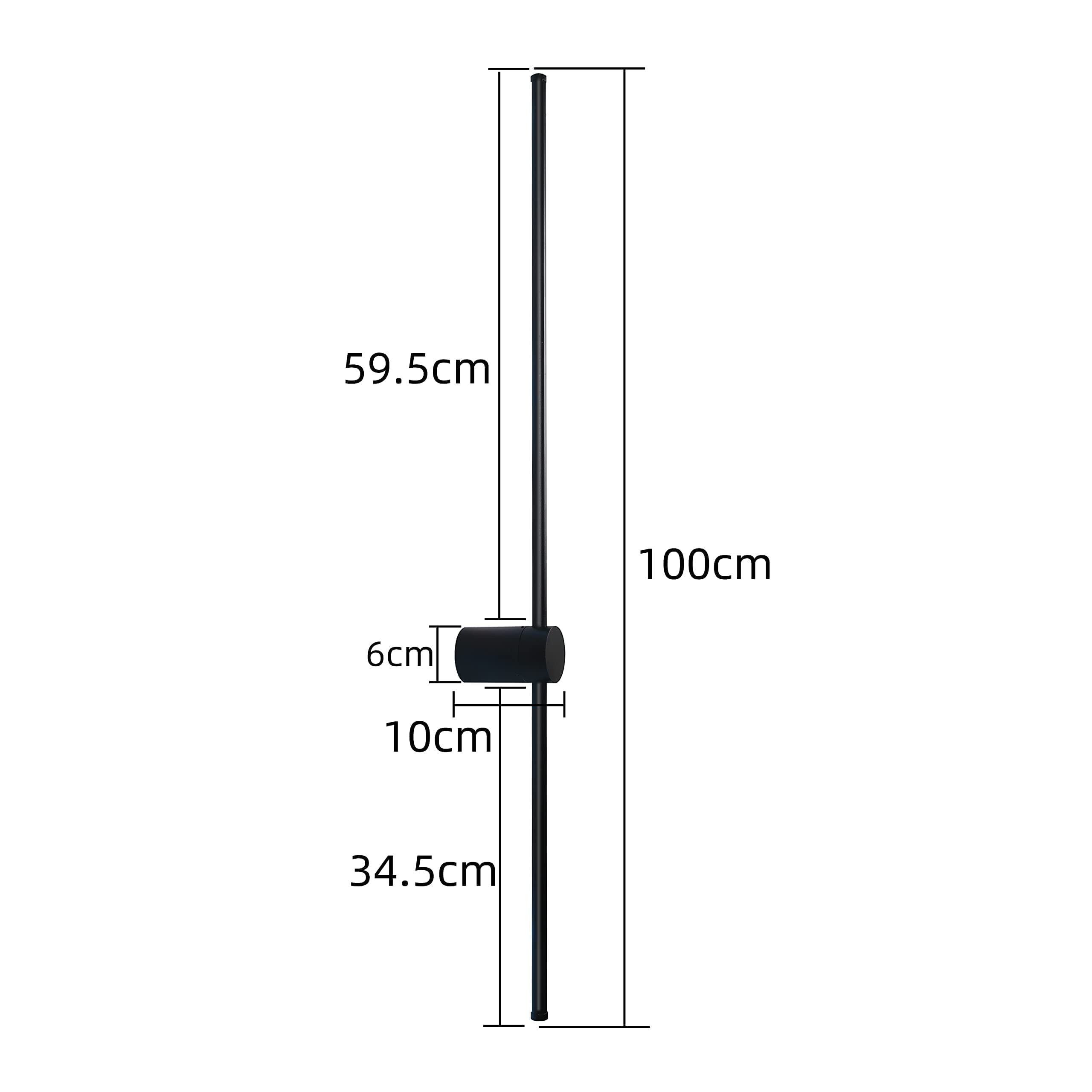 ZMH 100 cm RGB musta LED-seinävalaisin musiikilla, moderni muotoilu, säädettävä