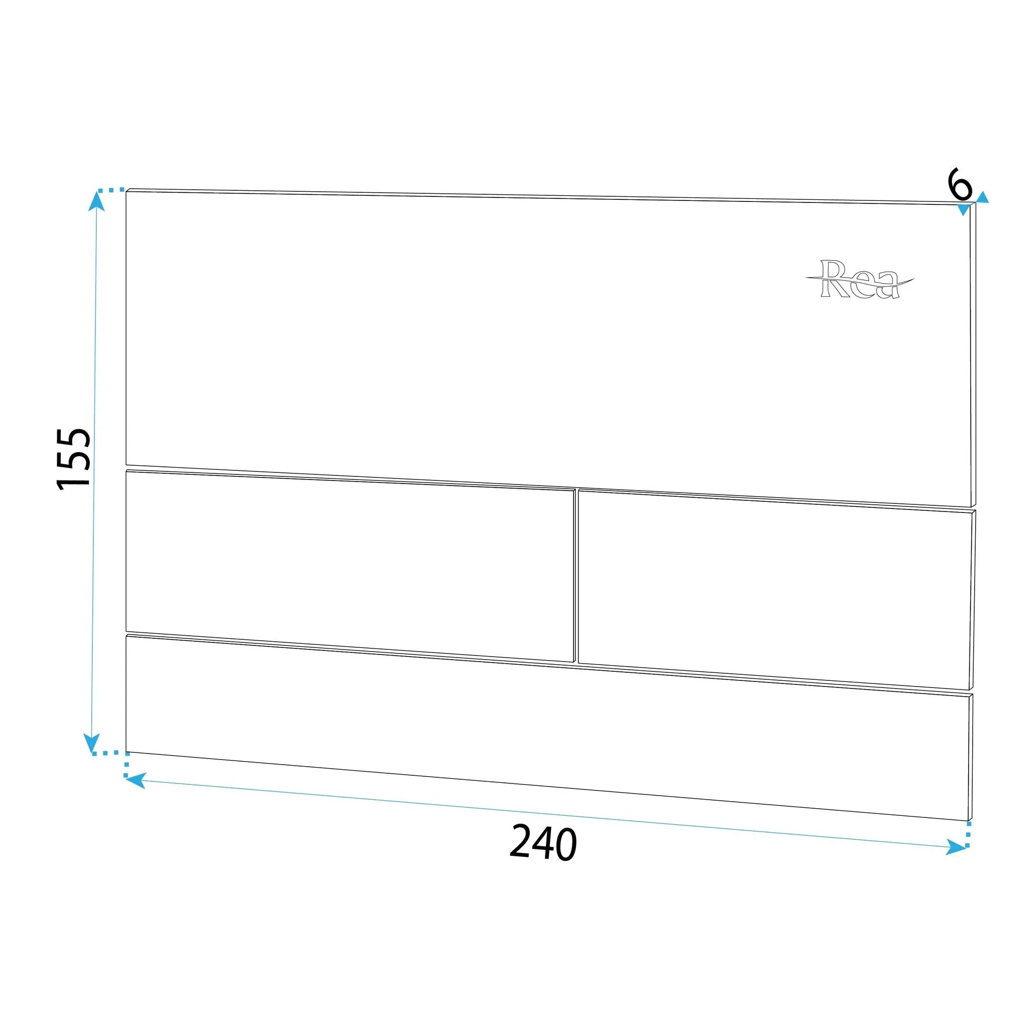 REA Uppoasennusteline Slim 024N + T-Nappi Teräs Musta Valkoinen, 22X35,2X106,2Cm
