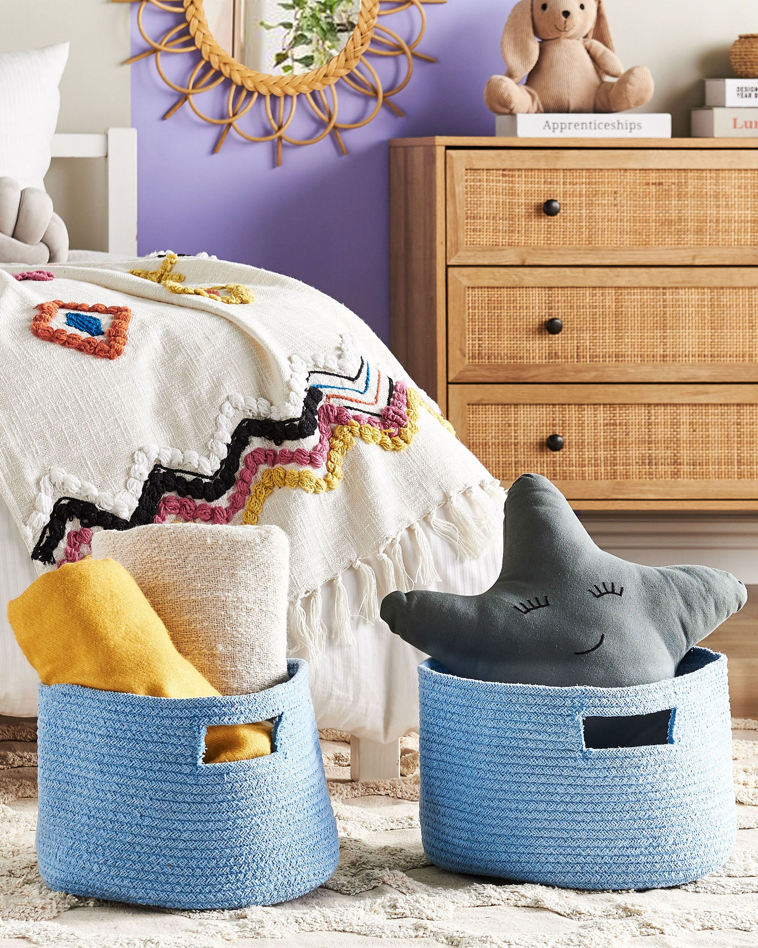 Korisetti 2 kpl CHINIOT puuvilla Vaaleansininen