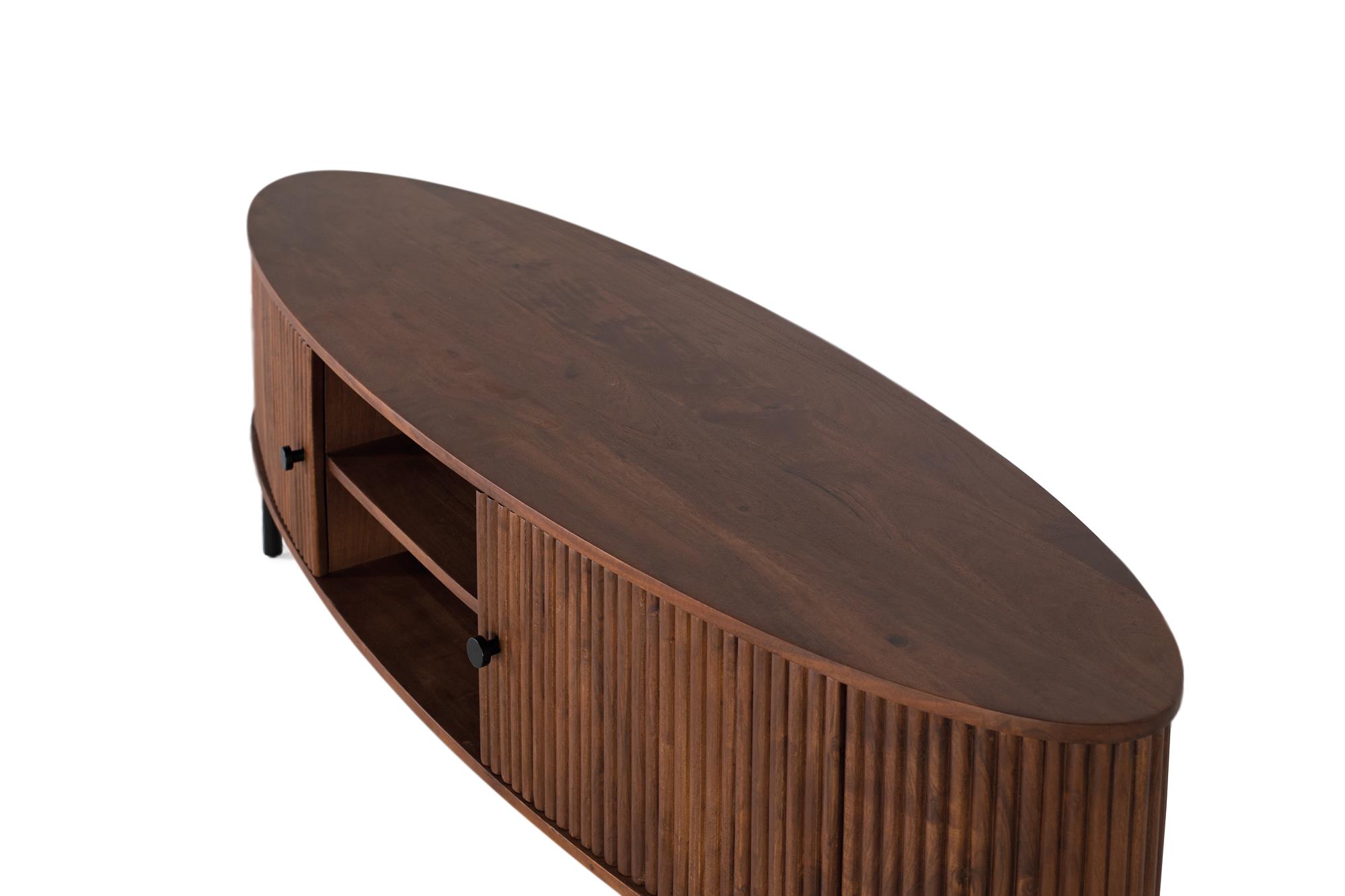 TV-kaappi kahdella ovella, käsintehty akaasiapuusta