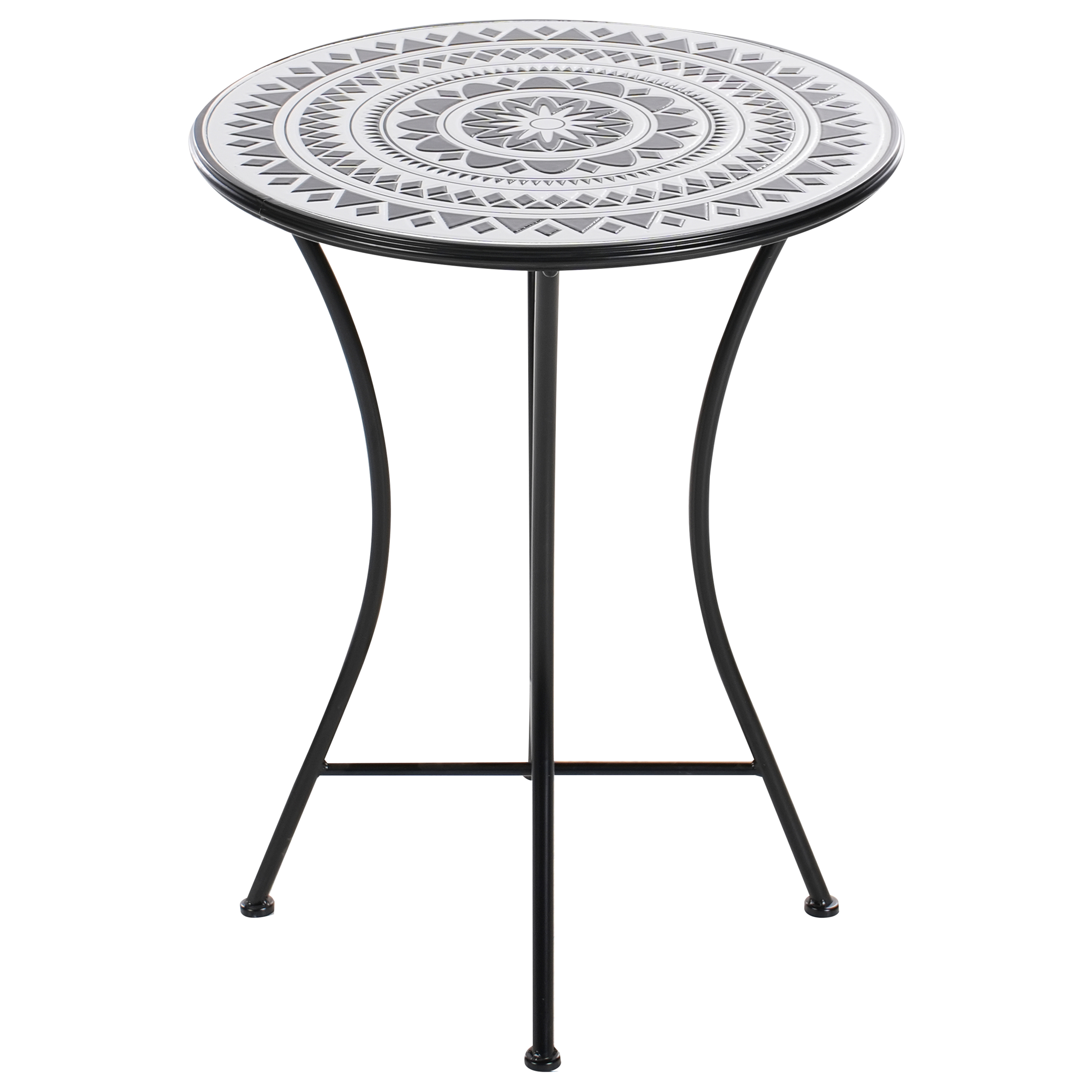 Bistropöytä COMISO 60 cm 60 cm metalli Musta/valkoinen