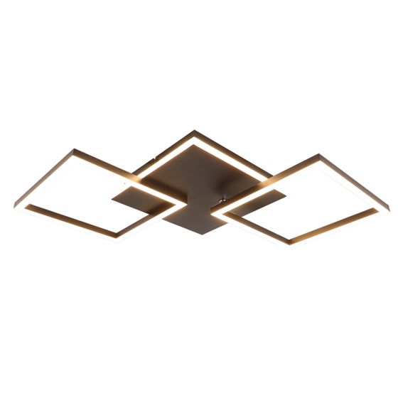 NETTLIFE LED - kattovalaisin, olohuoneeseen, musta, himmennettävä, neliönmuotoinen, moderni, 36w Kaukosäätimellä