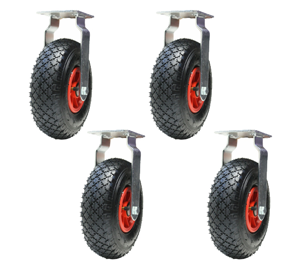 300x4 260mm pneumaattiset 10 tuuman pyörät muovinen keskus kiinteä puhallettu (4 kpl)