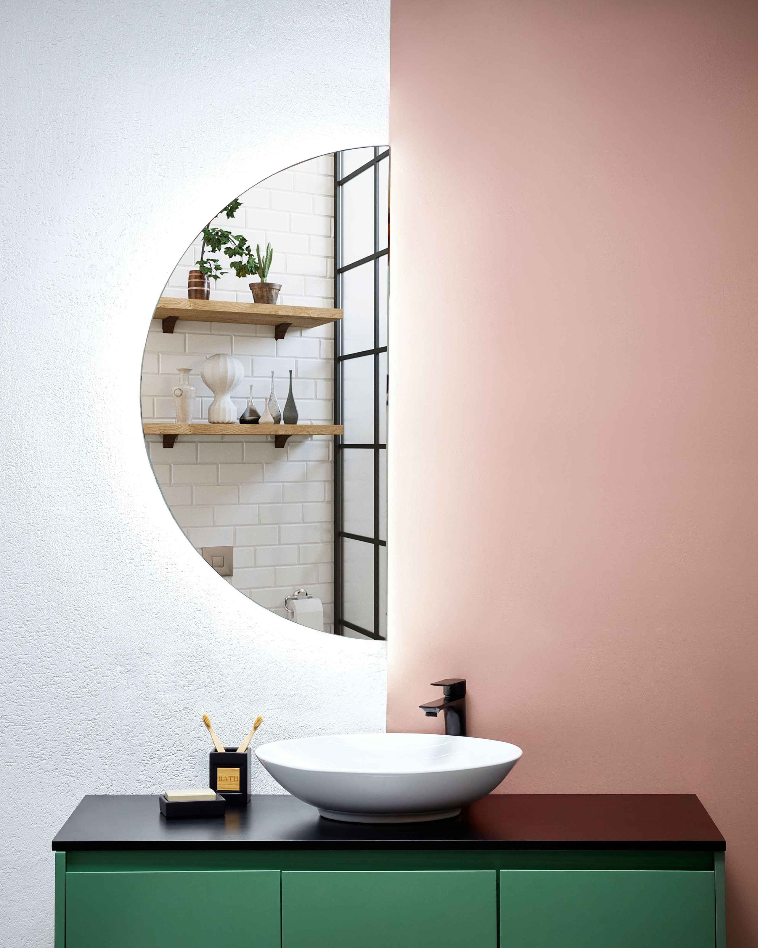 Kylpyhuoneen LED-peili LOUE 50 cm 100 cm Hopea