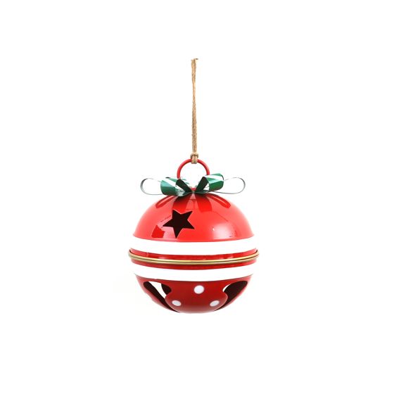 Joulukello SANTA LILA punainen metalli 24, 5x24, 5x28, 5 cm