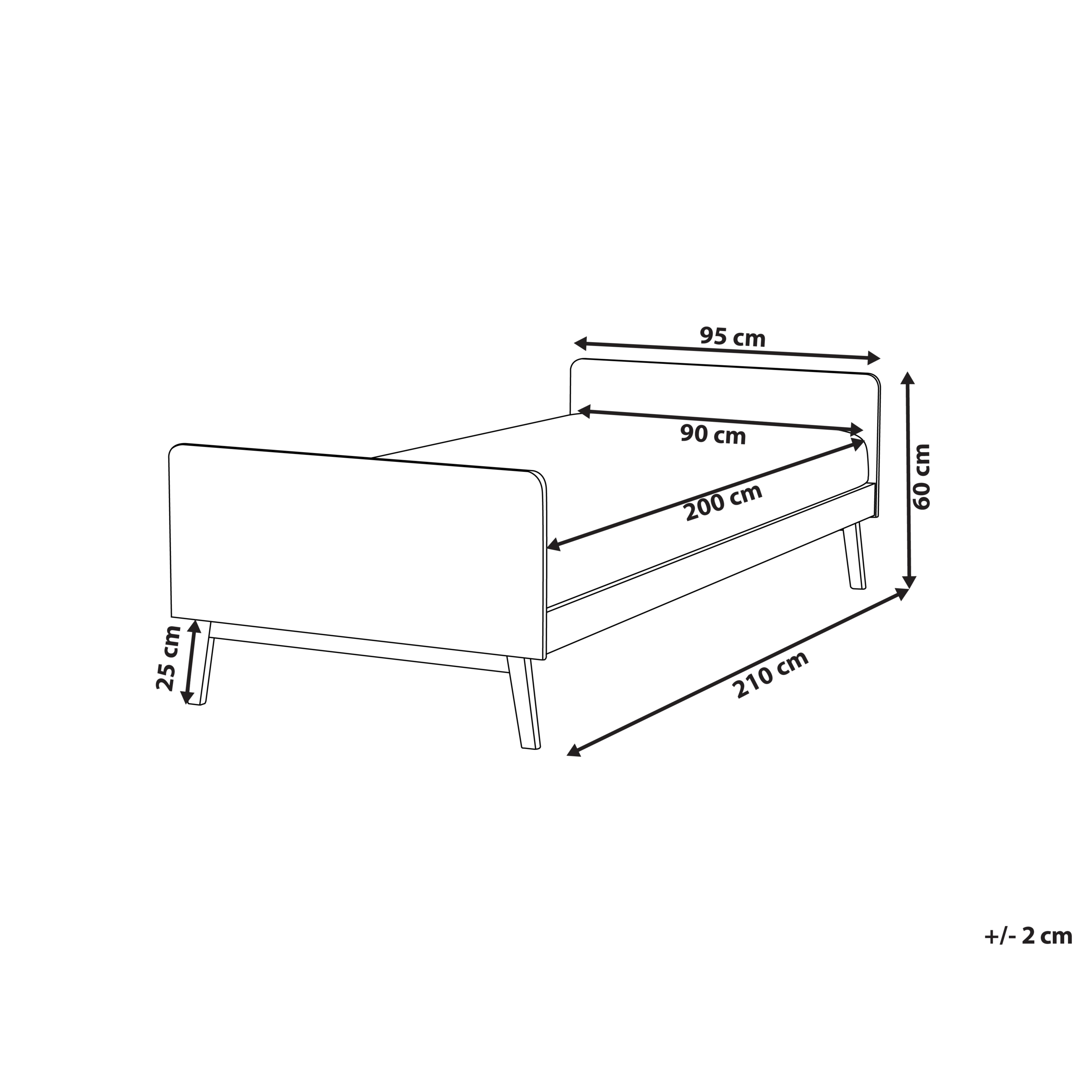 Sänky mänty BONNAC 90 x 200 cm Valkoinen