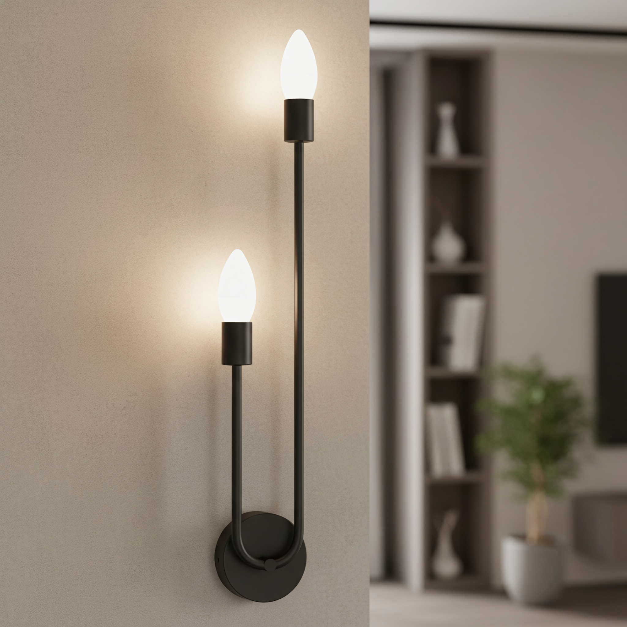 TOOLIGHT seinävalaisin APP1147-2W Musta, 4, 5x10x51, 5cm