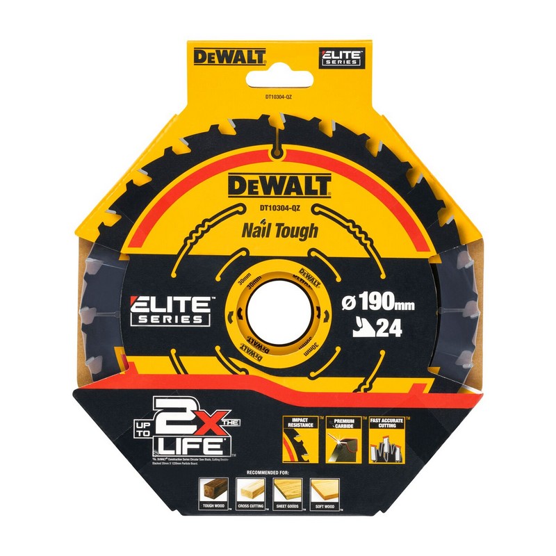 DeWalt Extreme -Pyörösahanterä 190x30 mm, 24 hammasta