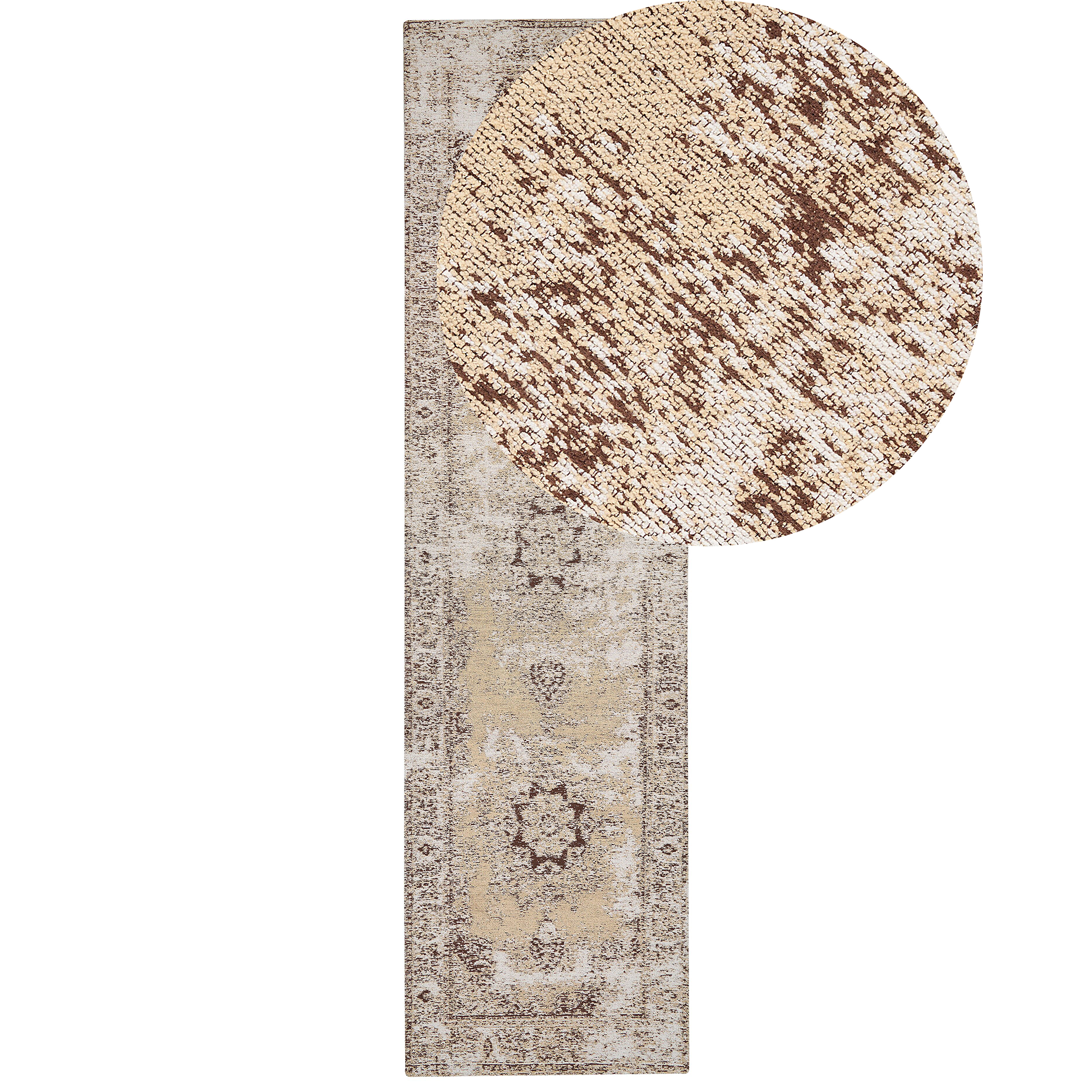 Matto ALMUS Ruskea 80 x 300 cm puuvilla