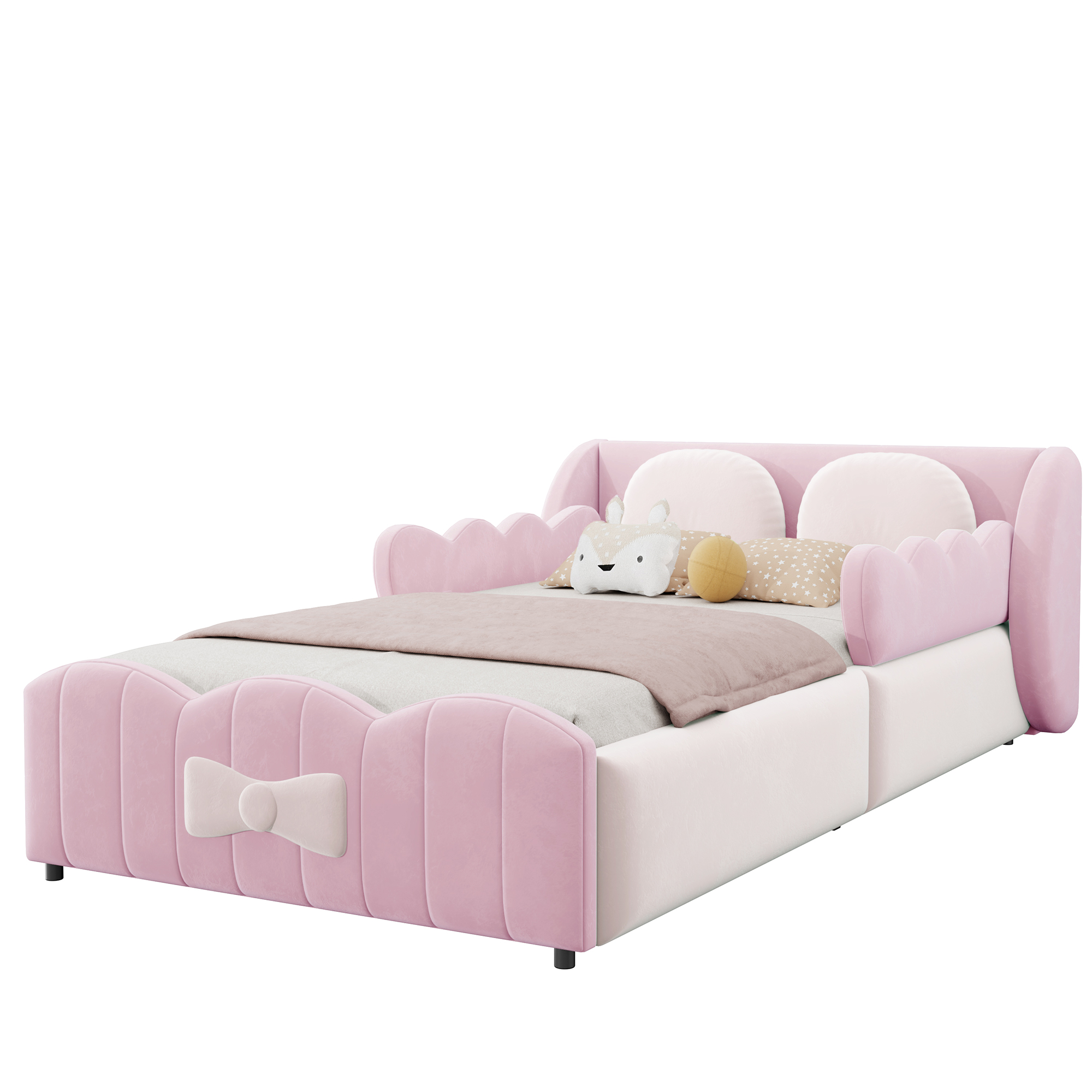 sänky 90x200 cm turva-aidat säilytystila pink sametti