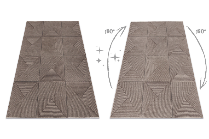 Matto AURA J2624A beige / tumma beige - Geometrinen, rakenteellinen, moderni 180x270 cm