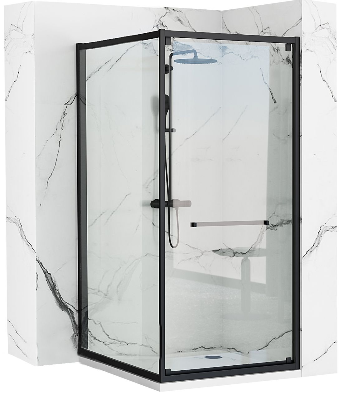 REA Suihkukaappi SPACE IN 80x100 musta, 80X100X195CM