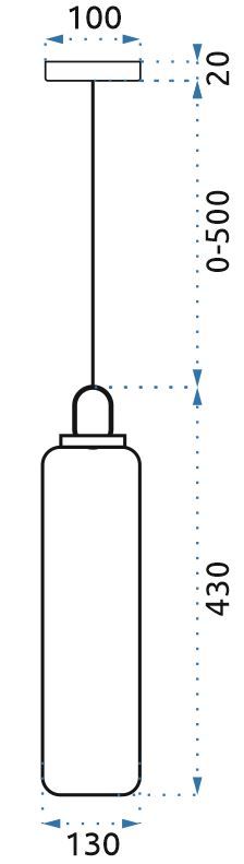 TOOLIGHT riippuva kattovalaisin APP631-1CP läpinäkyvä, 43x13x50cm