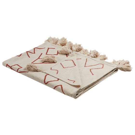 Torkkupeitto BHIWANI Puuvilla 130 x 180 cm Beige
