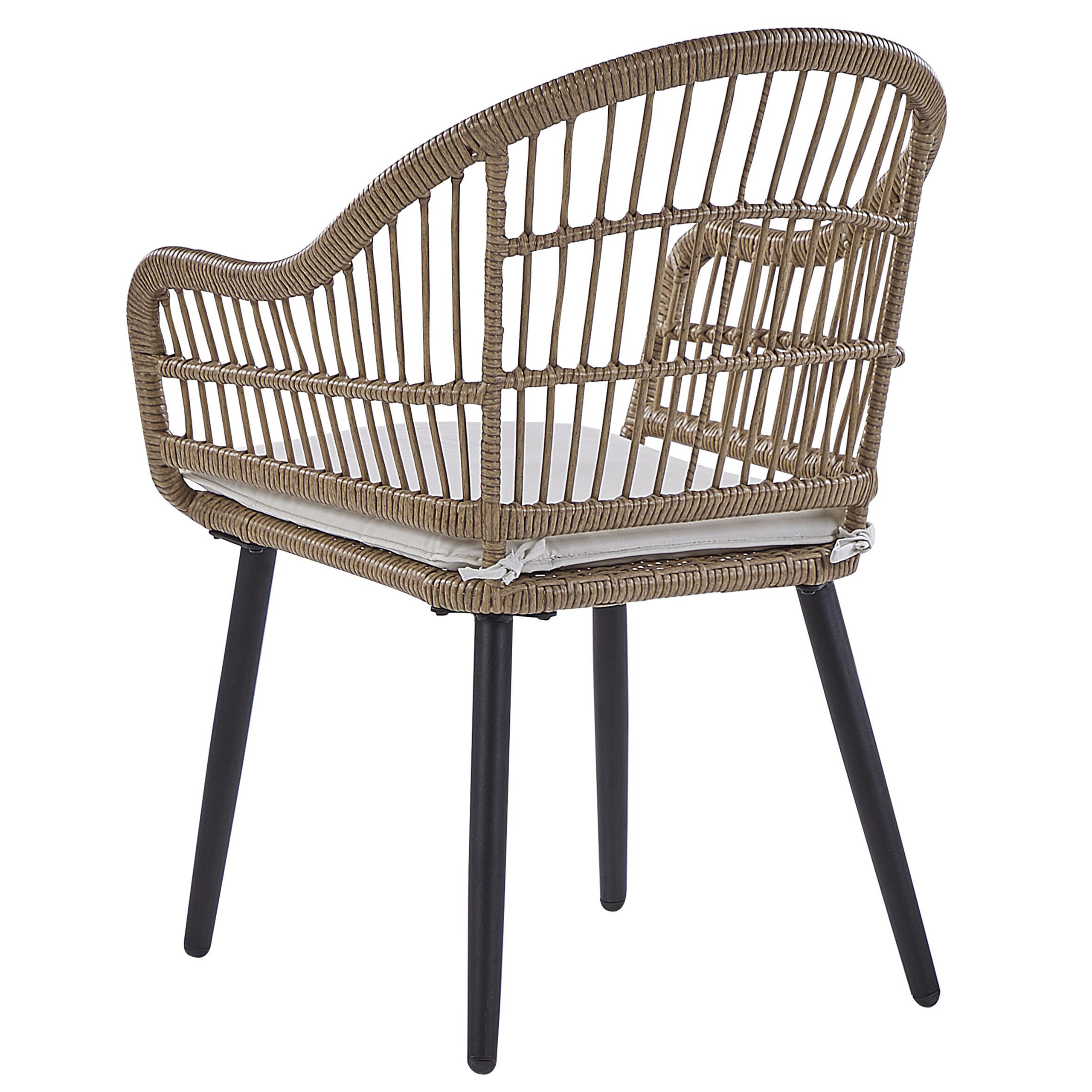 Ulkoruokailuryhmä 6-istuttava ALIANO II tyynyillä polyrottinki Beige