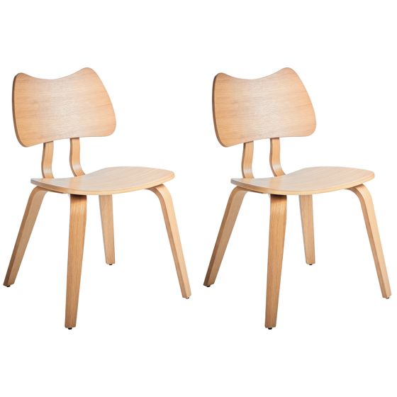 Ruokatuolisetti 2 kpl DIANA puu Vaaleanruskea