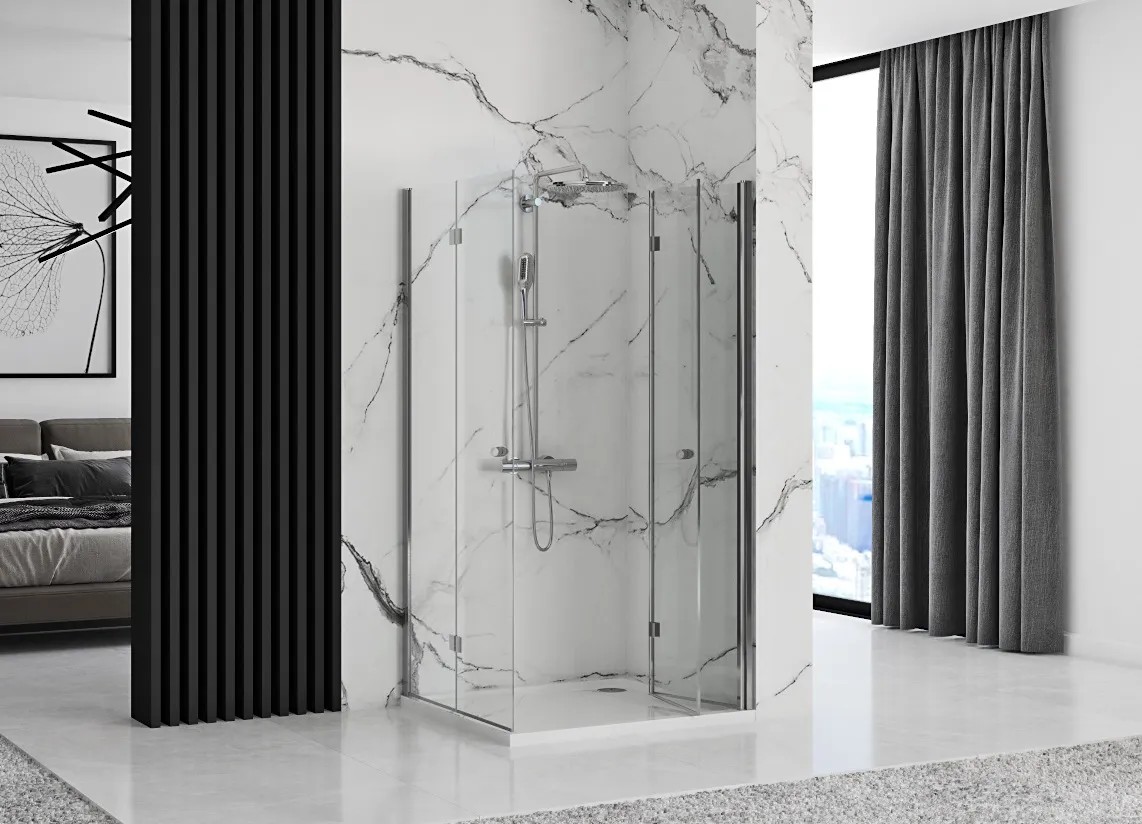 REA Taitettava suihkukaappi FOLD N2 80x100 kromi, 80X100X190CM