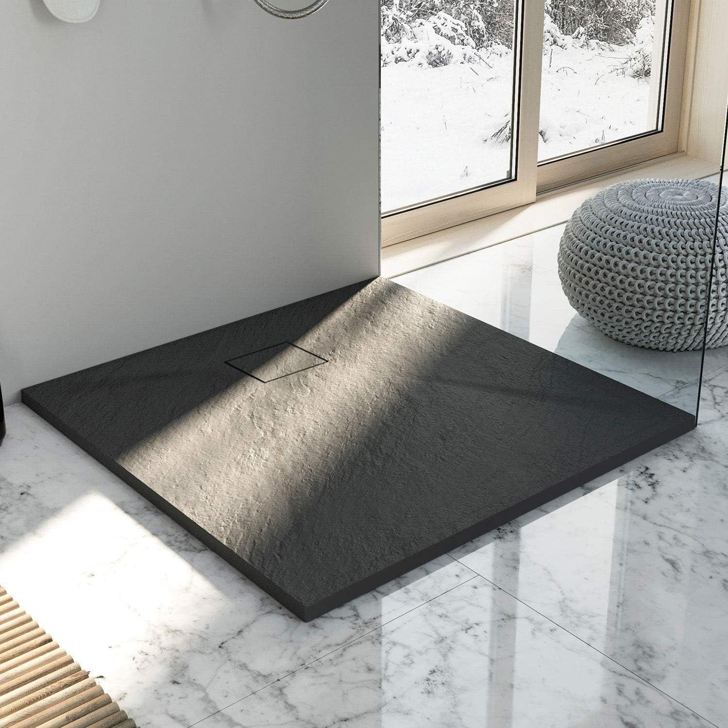 REA suihkuallas Magnum 90x90 musta, 90X90X2,5CM