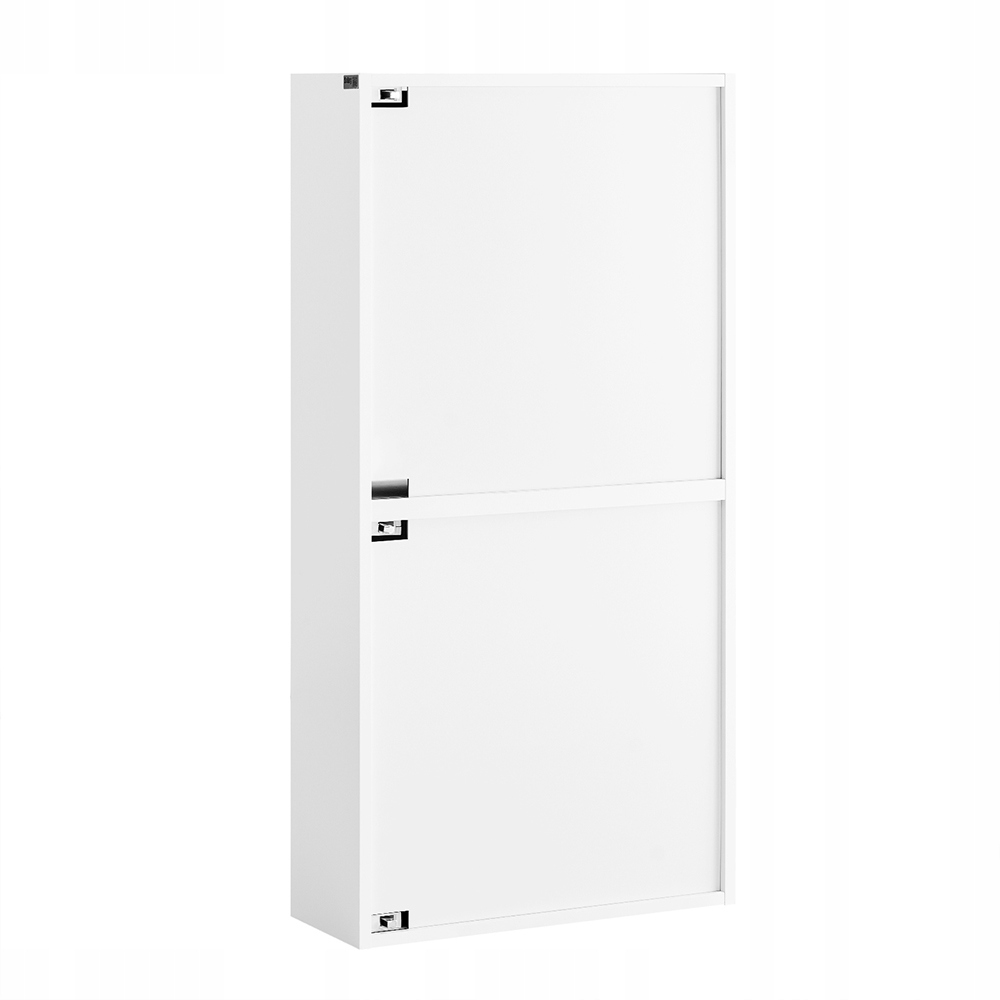 SoBuy Kenkäkaappi 2-oveinen pysty-/vaaka-asennus puu valkoinen 50x19x100cm FSR204-W