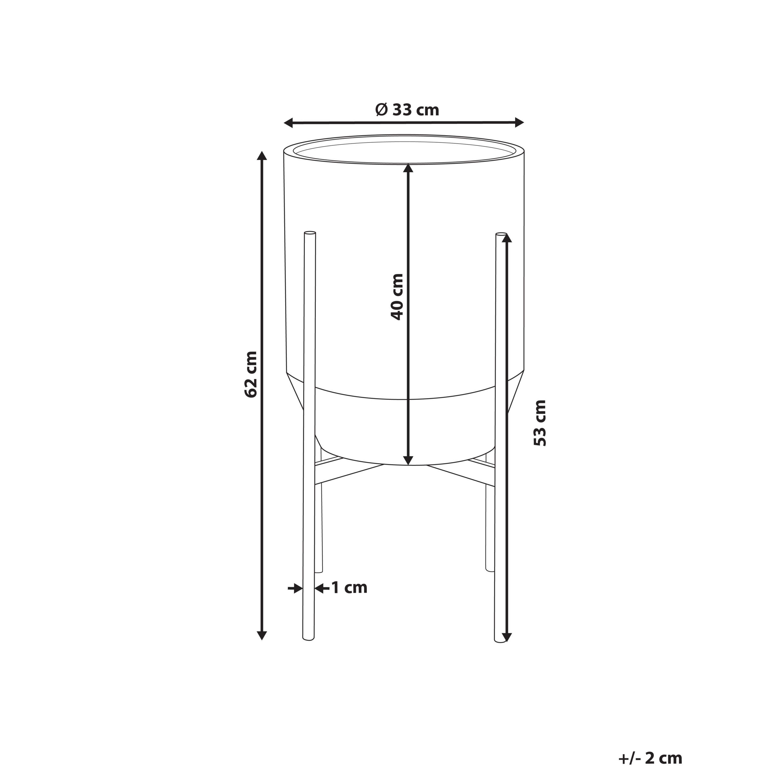 Korotettu kukkaruukku HYBRIDUM metalli 33 cm Harmaa
