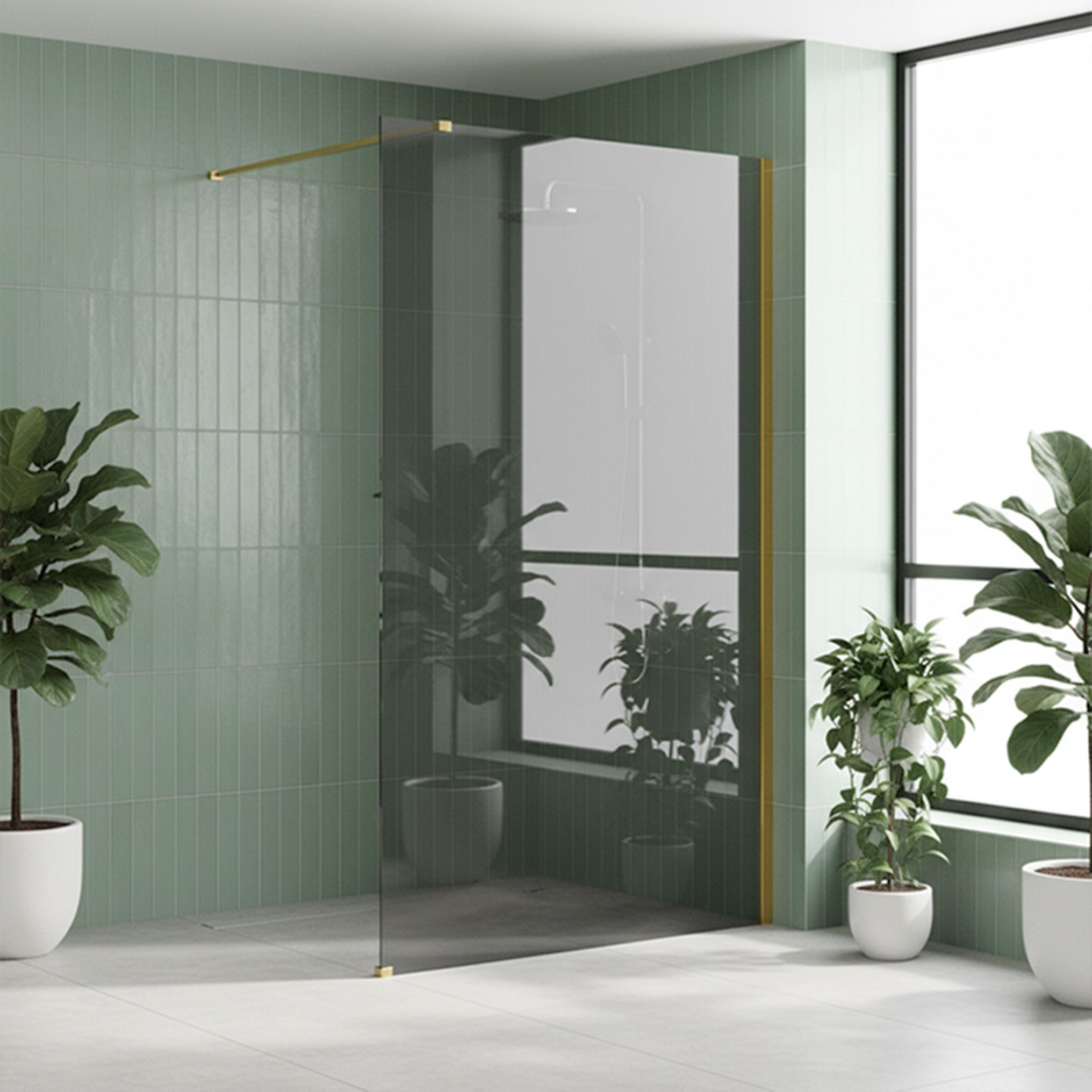 REA Suihkuseinä Flexi Grey 90 Kulta, 90X195CM