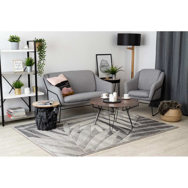 Matto FEEL 1827/16811 LEHDET harmaa / kerma 140x190 cm