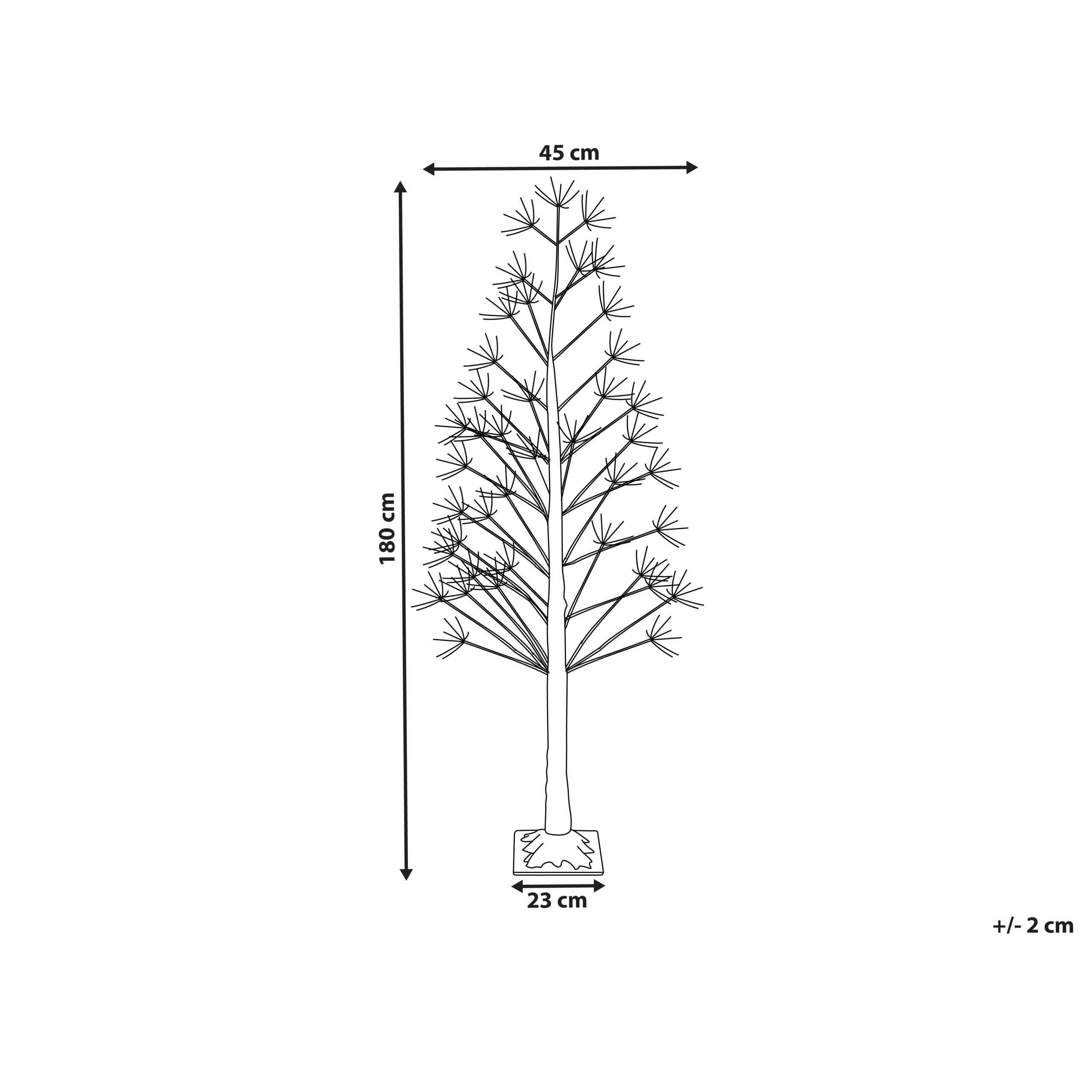 Ulkokoriste LED-valo ALBIONI Puu 180 cm Valkoinen