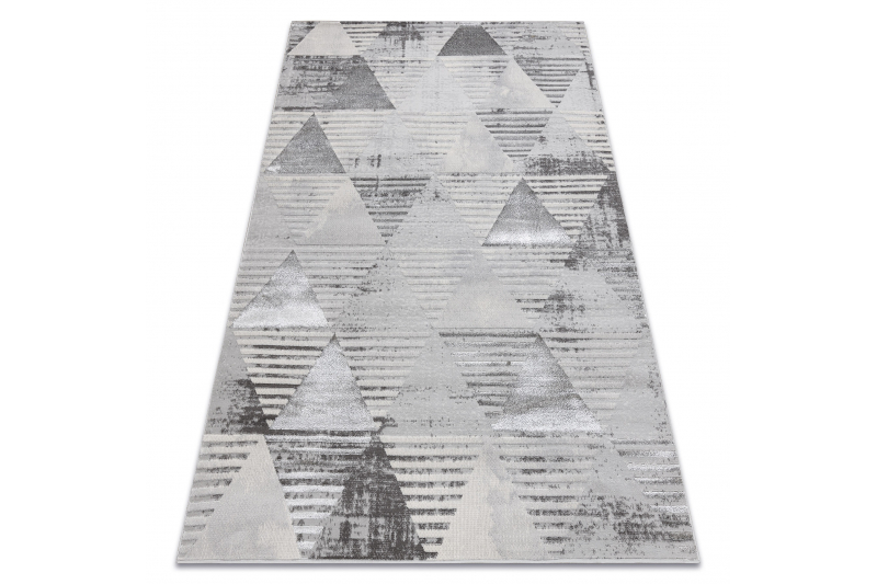 Matto LIRA E1627 Kolmiot geometrinen, rakenteellinen, moderni, glamour - harmaa 80x150 cm