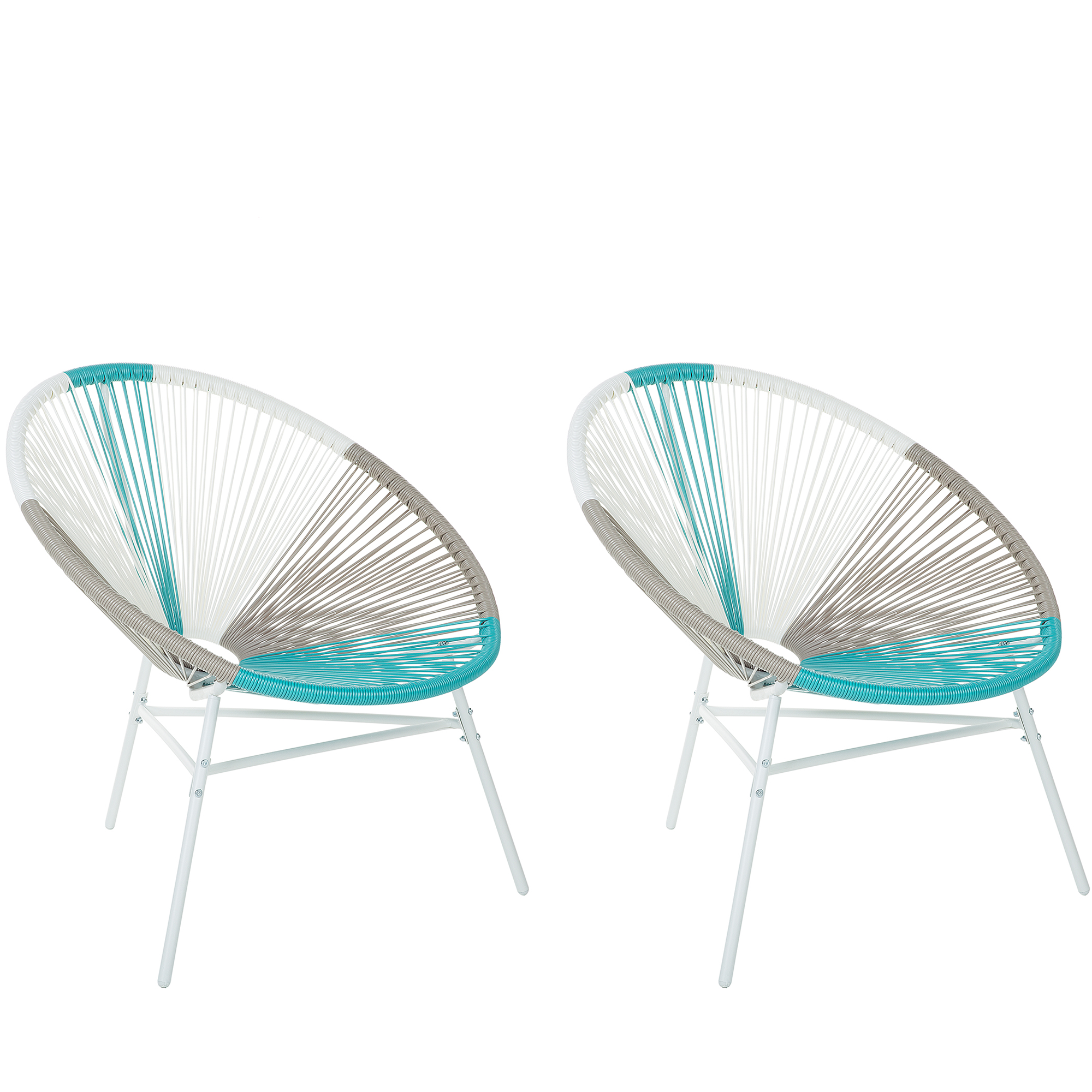 Puutarhatuolisetti 2 kpl ACAPULCO polyrottinki Valkoinen