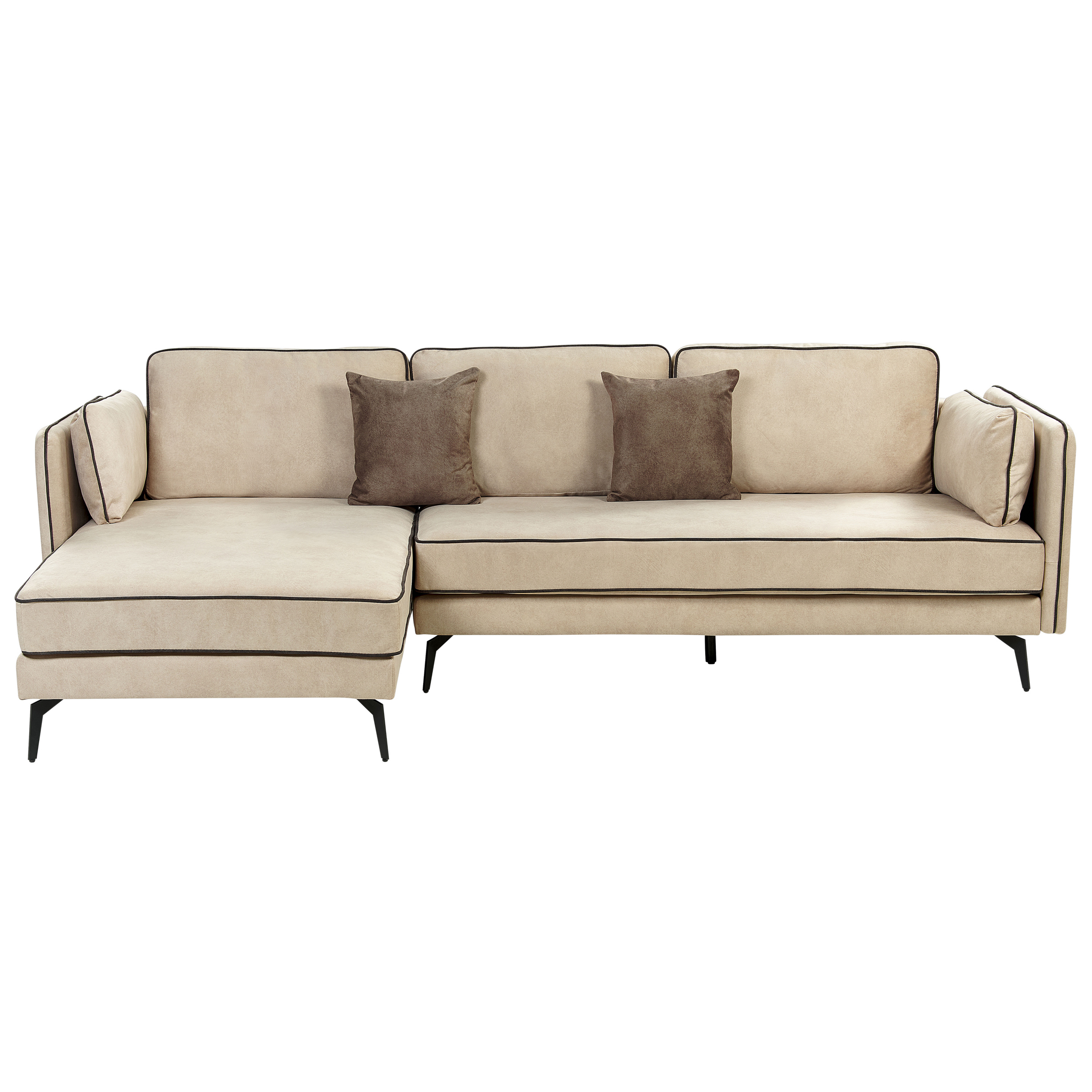 Kulmasohva ALTAN sametti Beige 3-istuttava Oikea