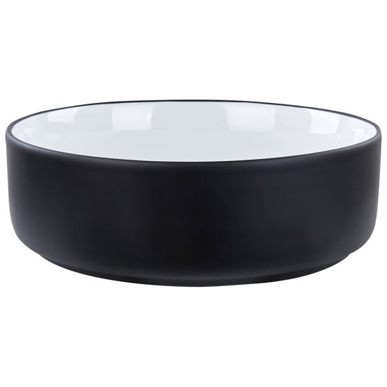 Pesuallas tason päälle CALIG ⌀ 36 cm keramiikka Musta/valkoinen