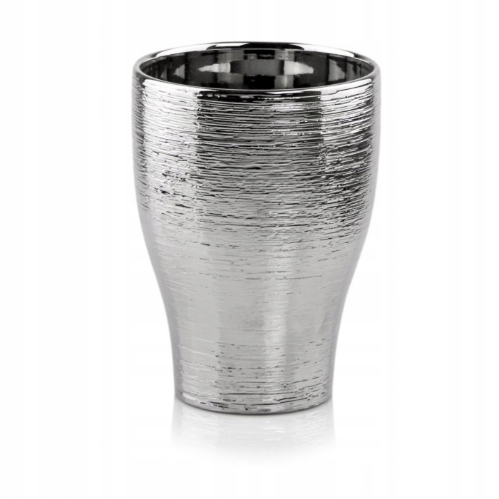 Keraaminen kukkaruukku, hopea, 16,5 cm