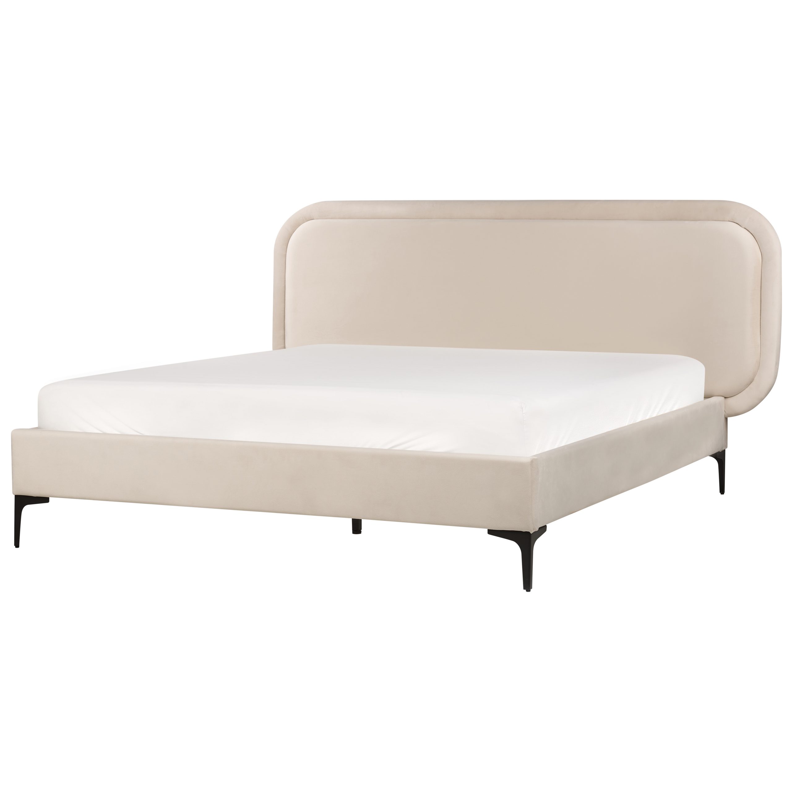 Sänky Sametti SUZETTE 160 x 200 cm Vaaleanbeige