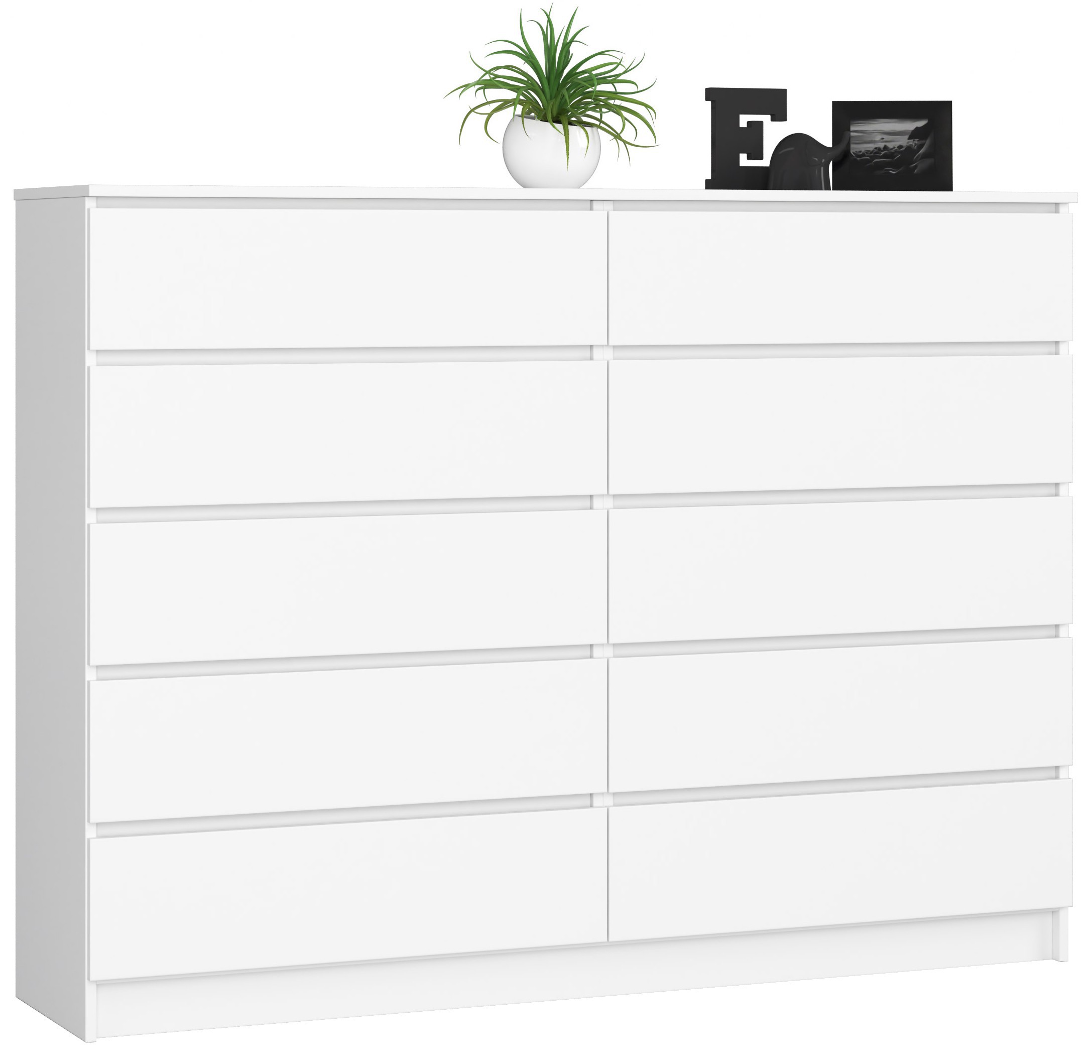 Akord Lipasto 10 laatikkoa Valkoinen 160x40x121