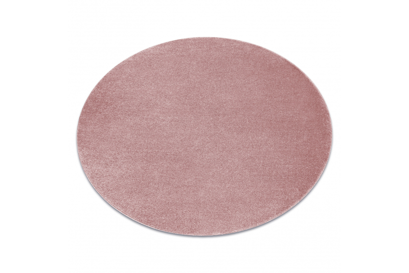 Matto SOFTY pyöreä yksivärinen vaaleanpunainen pyöreä 120 cm