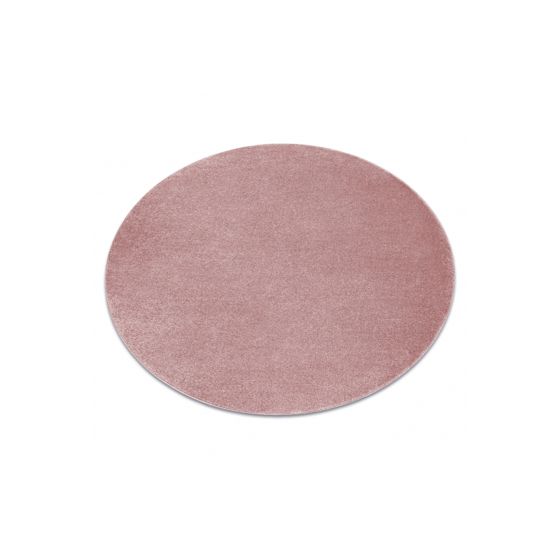 Matto SOFTY pyöreä yksivärinen vaaleanpunainen pyöreä 120 cm