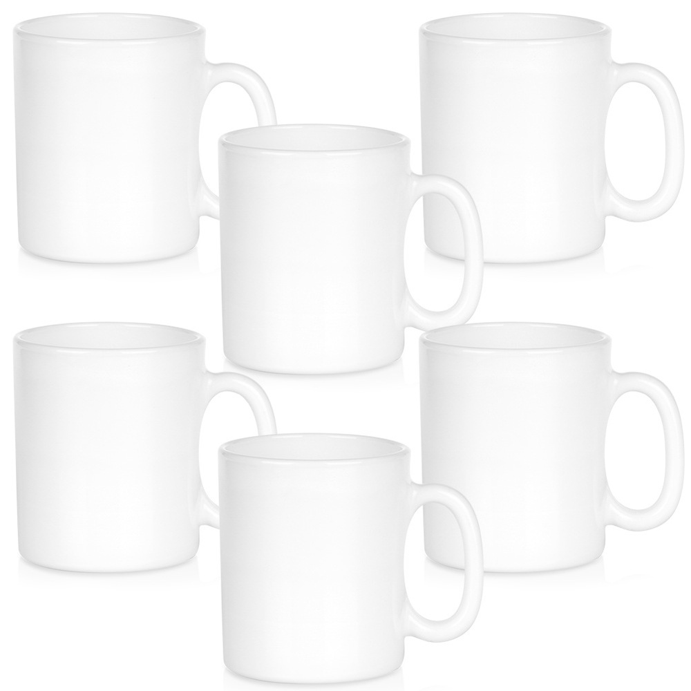 Valkoisia lasimukeja 300 ml 6 kpl.