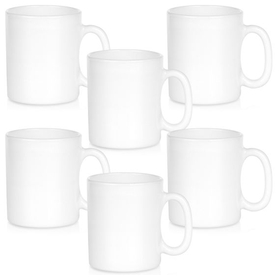 Valkoisia lasimukeja 300 ml 6 kpl.