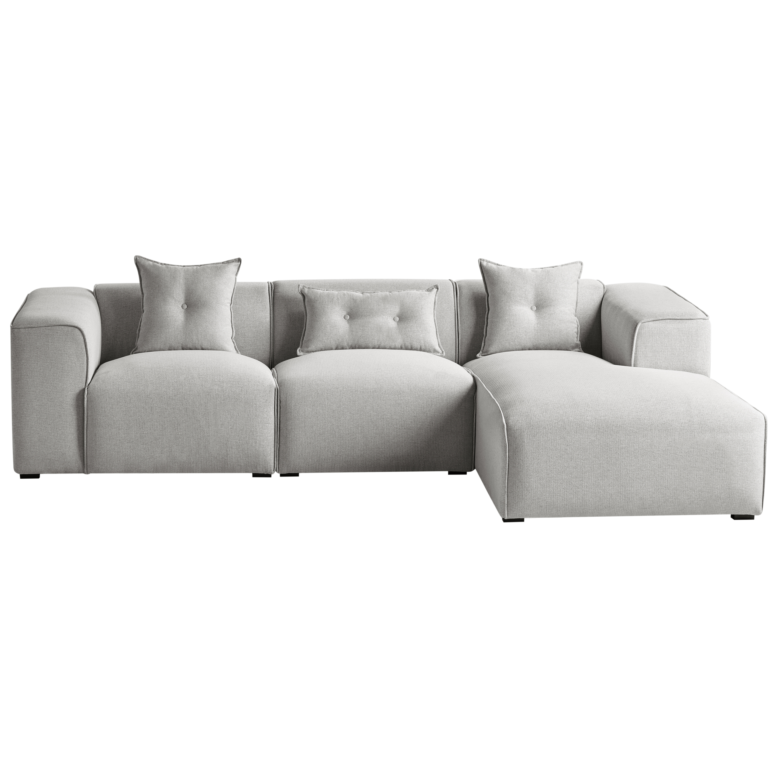 Kulmasohva DOLVA kangas Vaaleanharmaa 3-istuttava Vasen