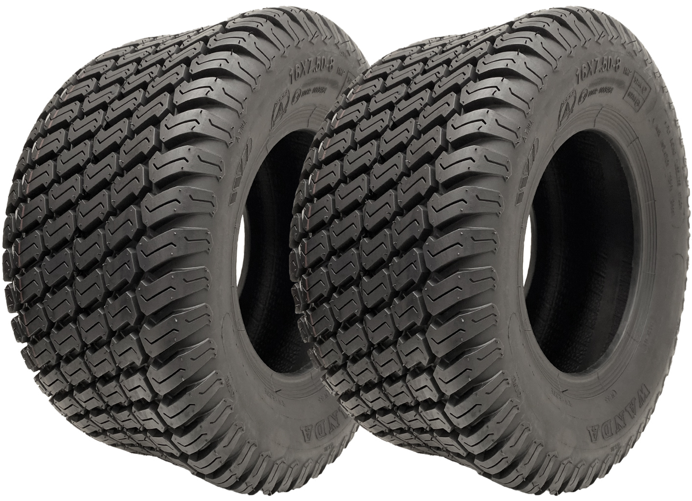 16x7,50-8 nurmikkorenkaat, 4-kerroksiset Wanda P332 Turf Ride On -ruohonleikkurin renkaat (2 kpl:n sarja)