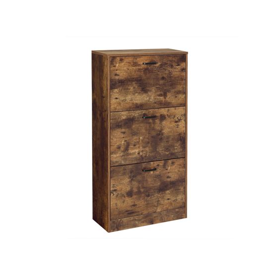 Vasagle kenkäkaappi, 3 tasoa, 60 × 24 × 120 cm, rustiikinruskea, LBC030X01