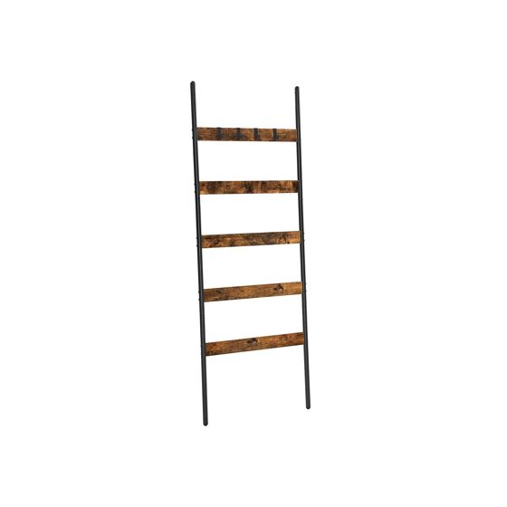 Vasagle tikasmainen hylly, 5 tasoa, 65 cm, rustiikinruskea/musta, LLS011B01