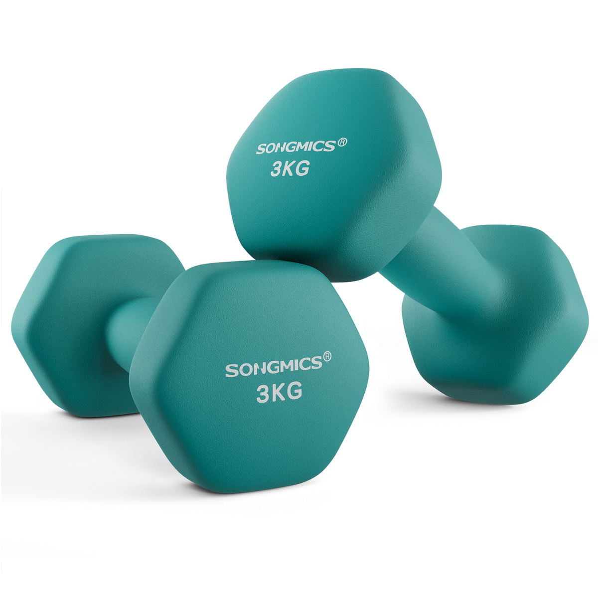 Songmics käsipainot, 2 kpl, 2 × 3 kg, sinivihreä