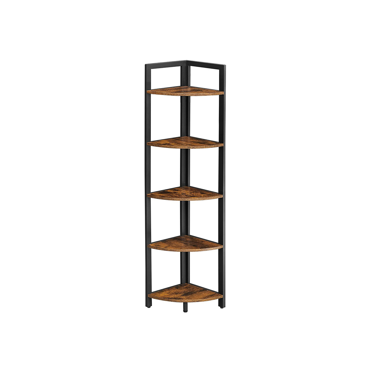 Vasagle kulmahylly, 5 tasoa, 30 × 30 × 150 cm, rustiikinruskea/musta, LLS803B01