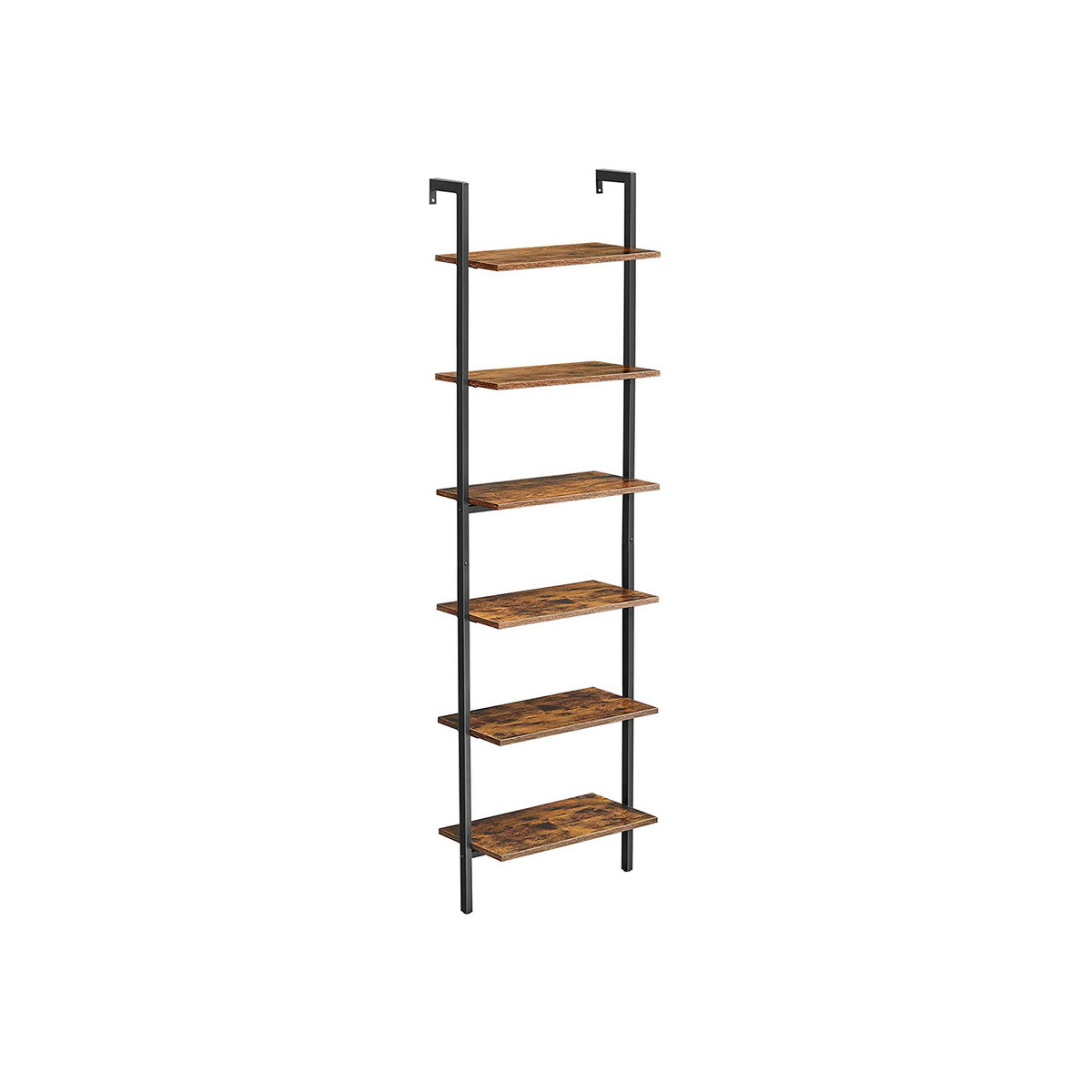 Vasagle tikasmainen hylly, 6 tasoa, 60 × 30 × 204.8 cm, rustiikinruskea/musta, LLS103B01