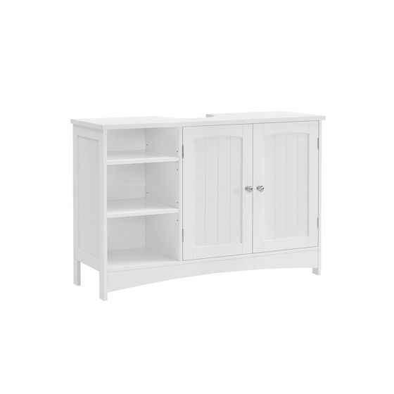 Vasagle säilytyskaappi, 2 ovea, 90 × 30 × 60 cm, säädettävä hylly, valkoinen, UKBBC410P31