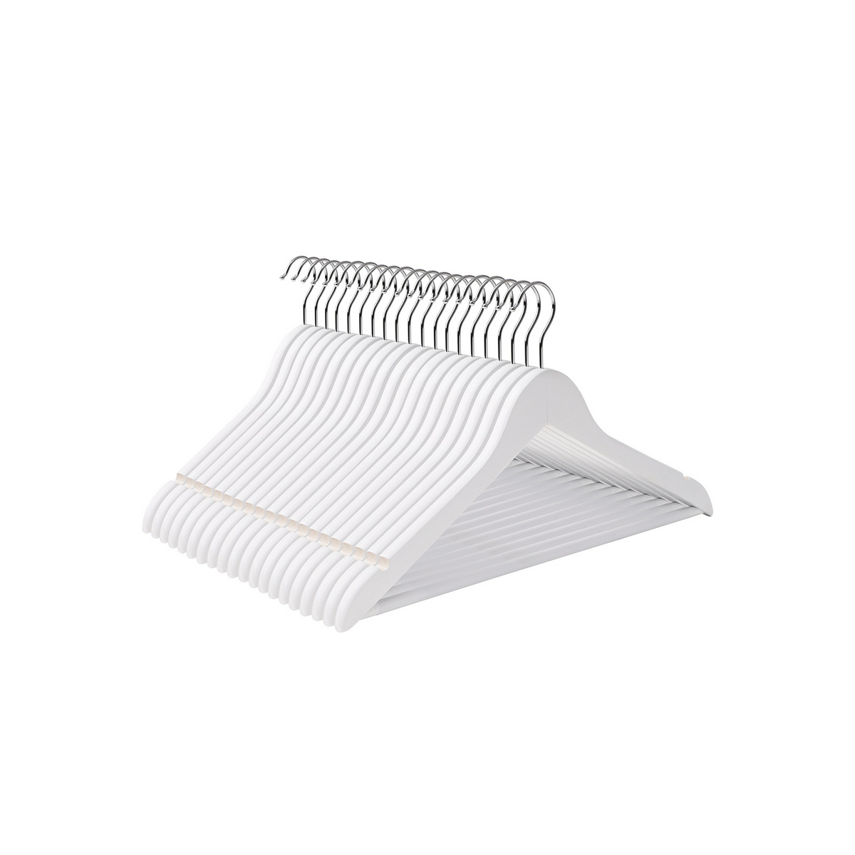 Songmics vaateripustimet, 20 kpl, pyörivä, valkoinen/hopea, CRW03W-20