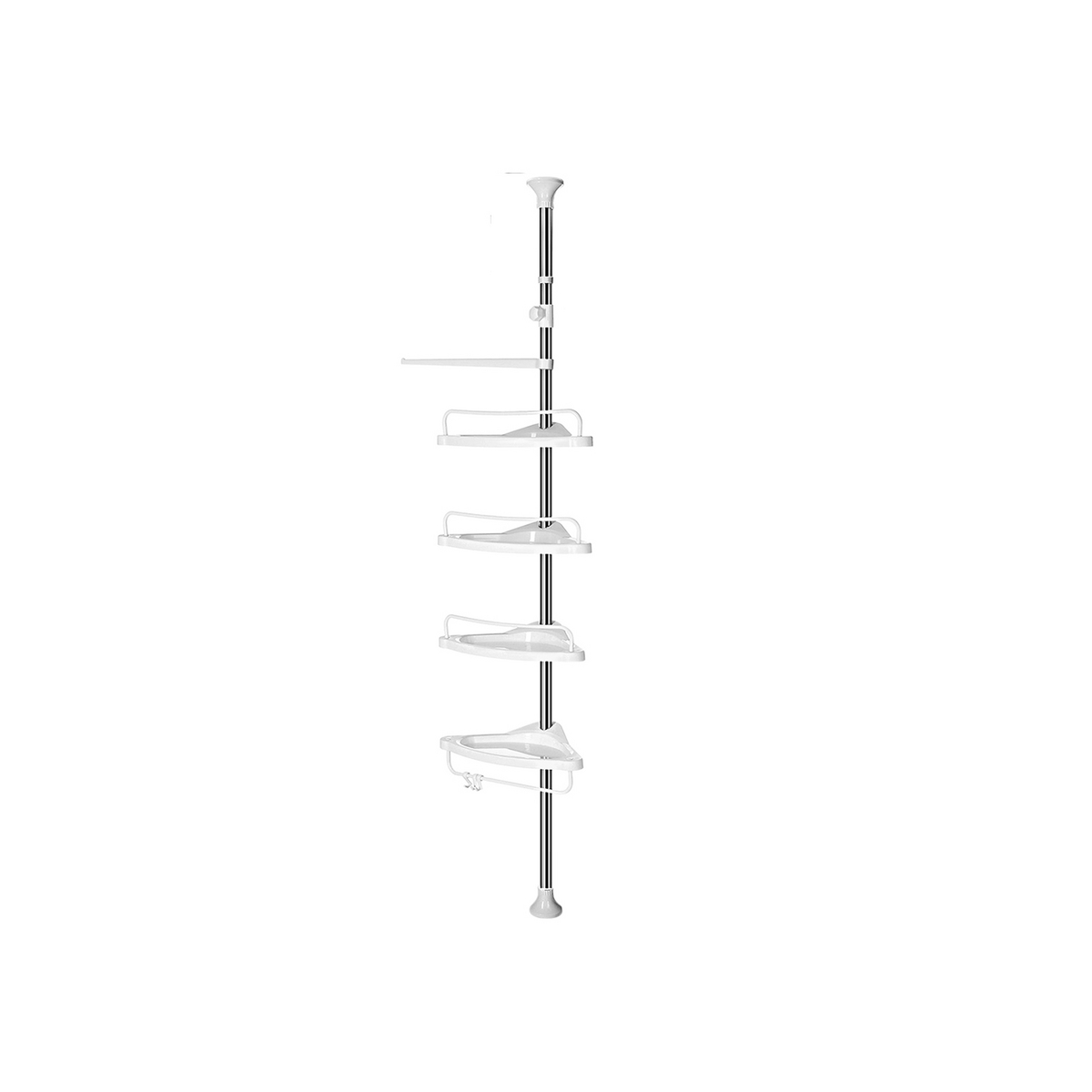Songmics kulmahylly, 3 koukkua, 95–300 cm, säädettävä, valkoinen/hopea, BCB02SW