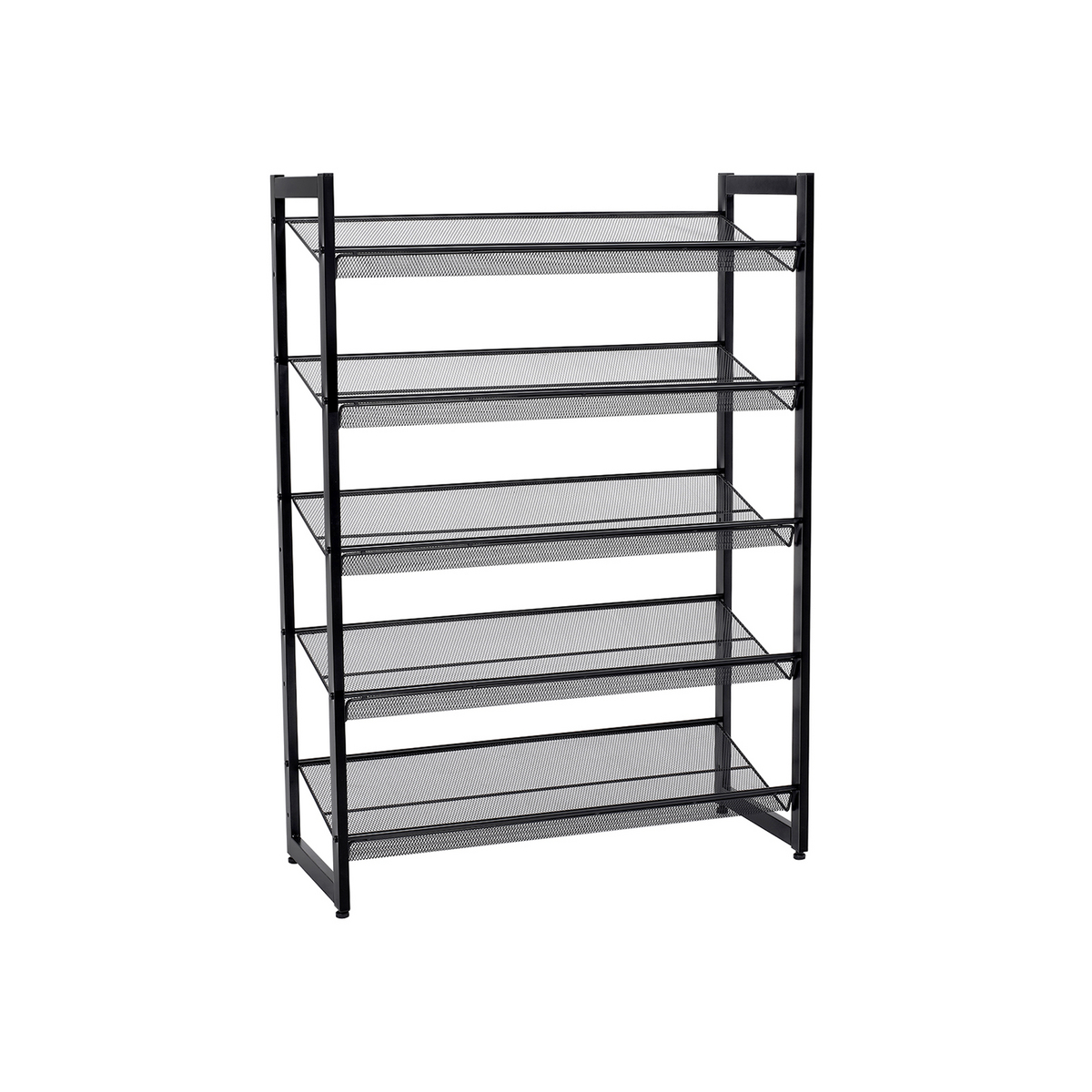 Songmics kenkäteline, 5 tasoa, säädettävä, pinottava, musta, LMR005B